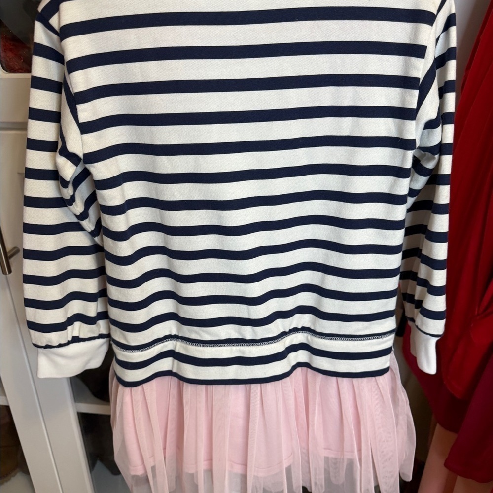 NWOT Crewcuts Navy and Pink Tulle Dress Size 4/5 - Picture 3 of 4